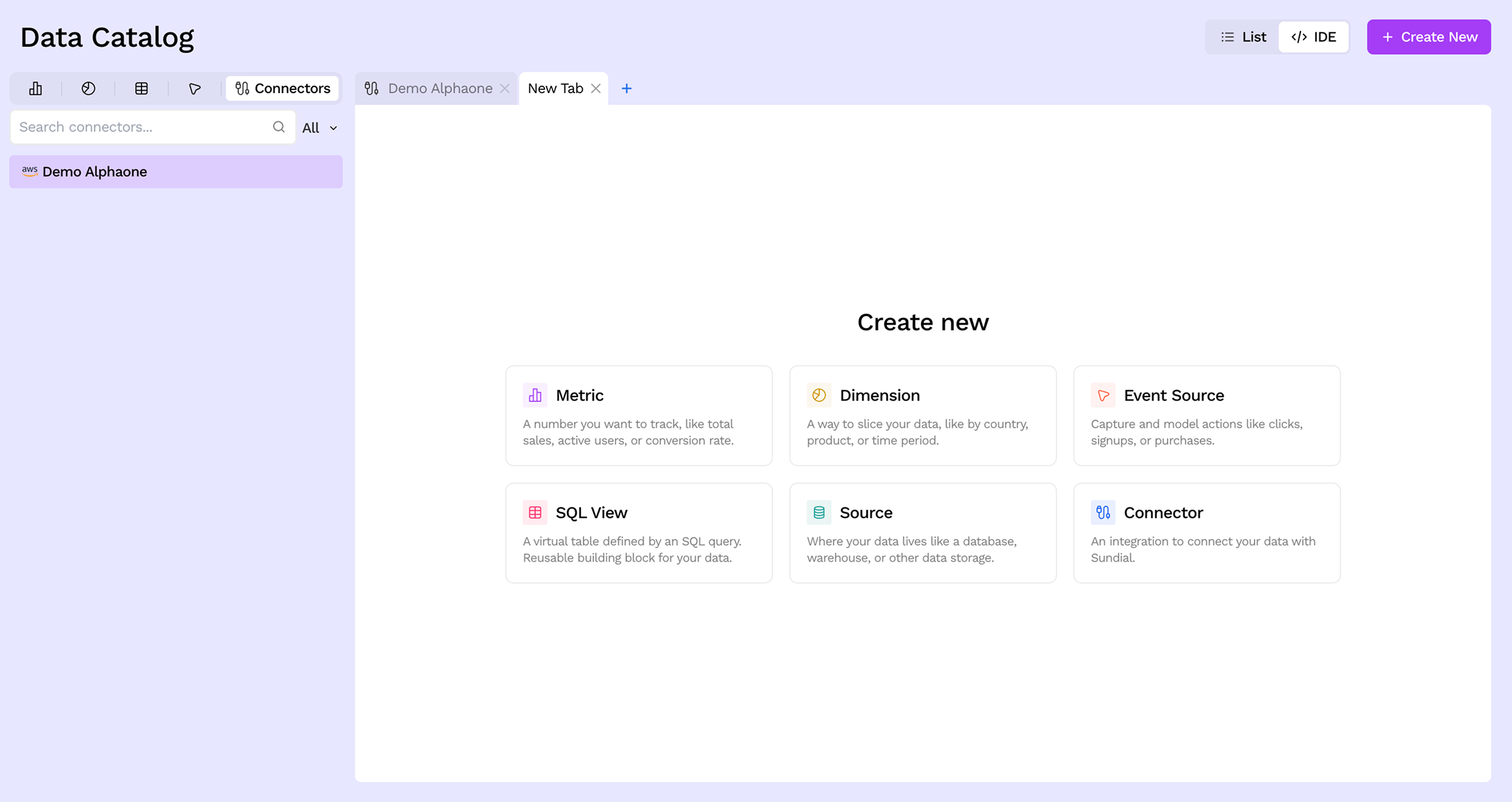 Create new objects