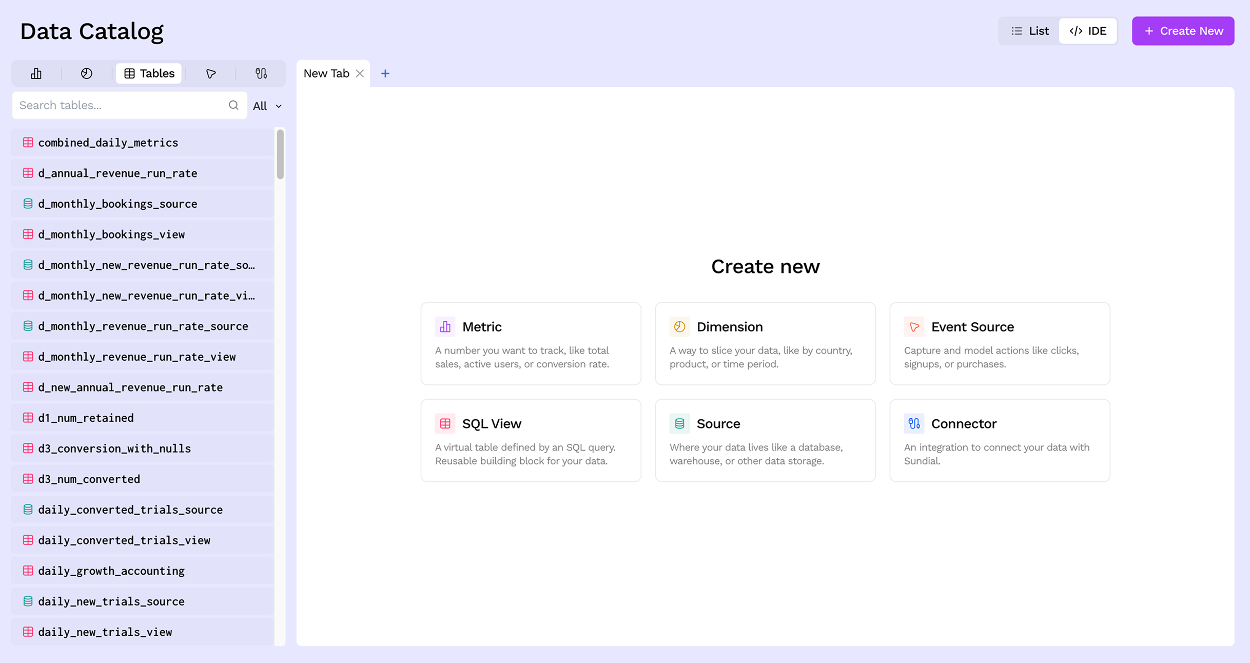 Create new source