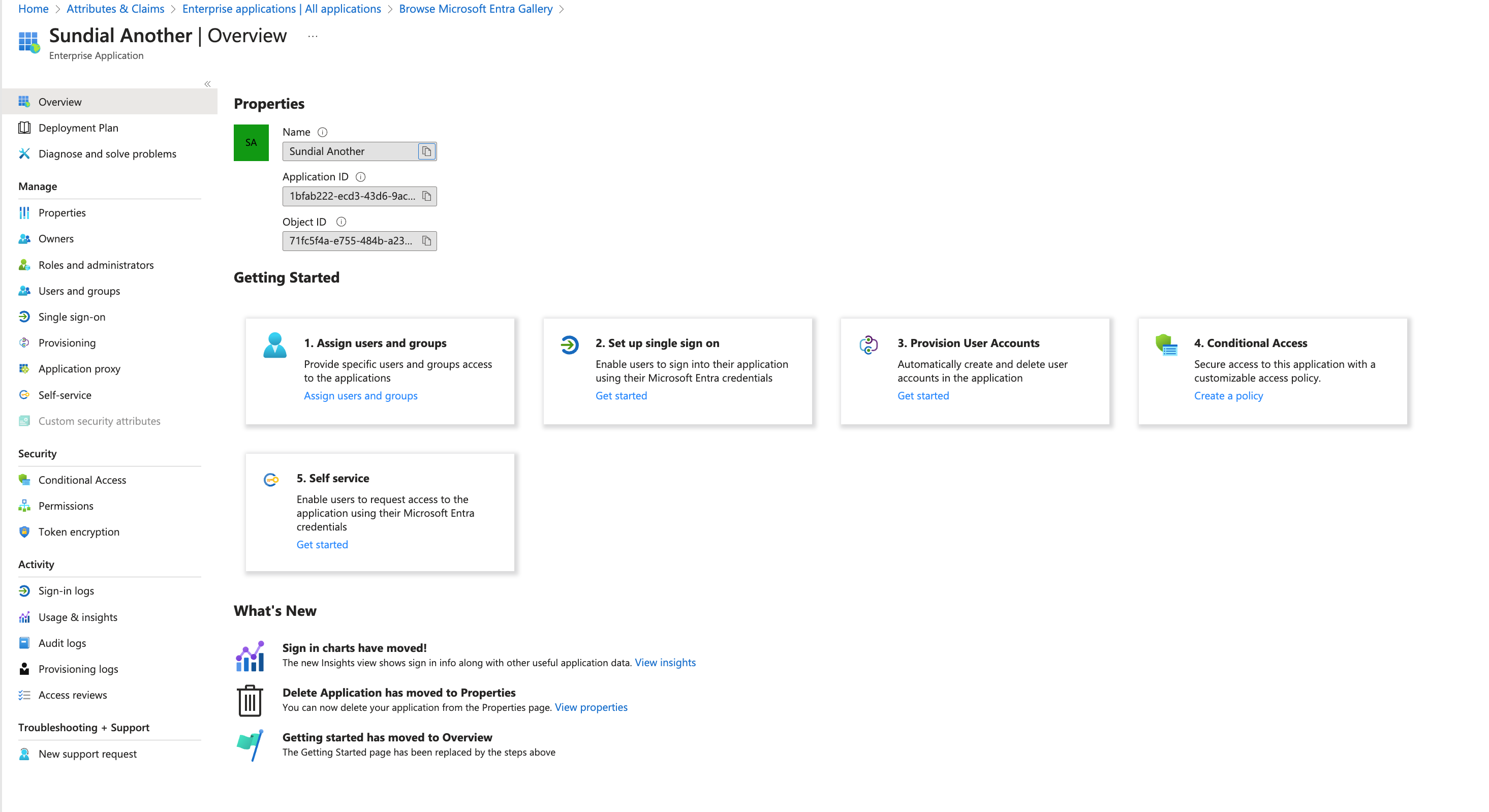 Selecting the SAML single sign-on method in Entra