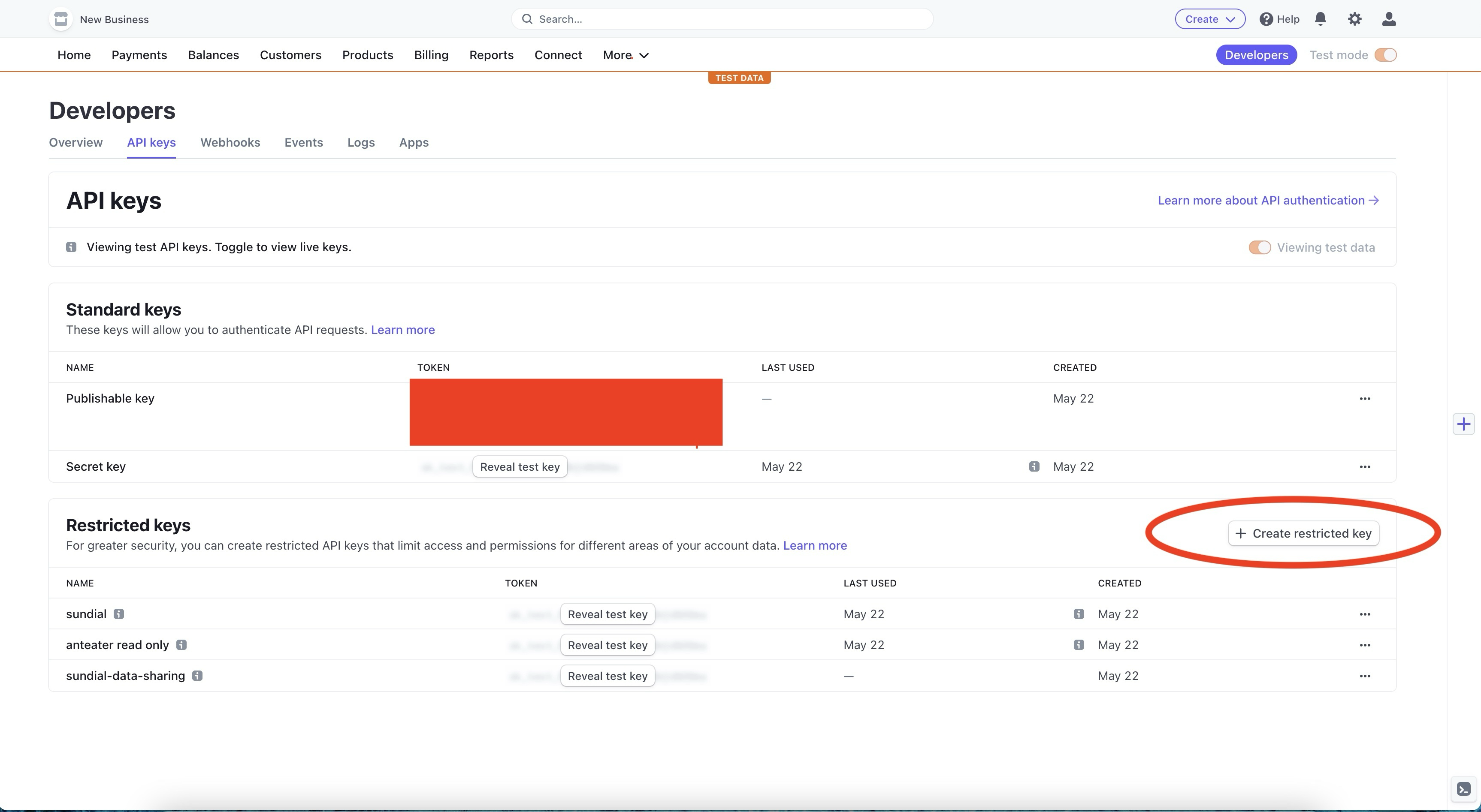 Creating a restricted key